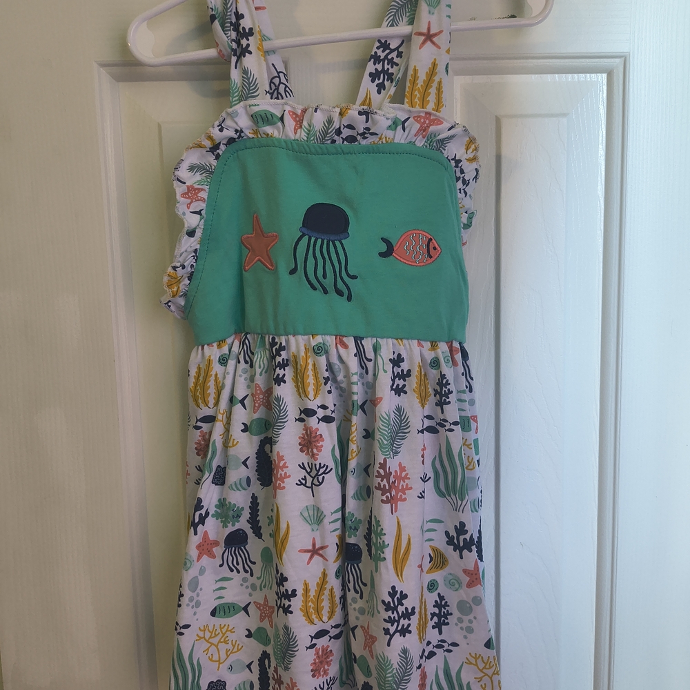 Colorful Sea Life Print Dress